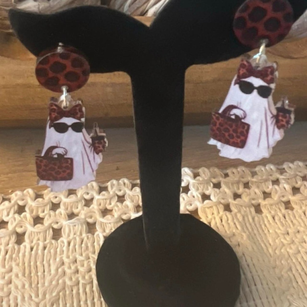 Ghost earrings with leopard print bags and sunglasses Earrings